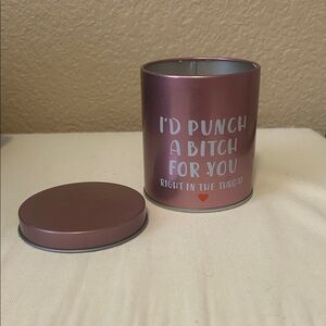 Metal Pink Funny Quote Candle